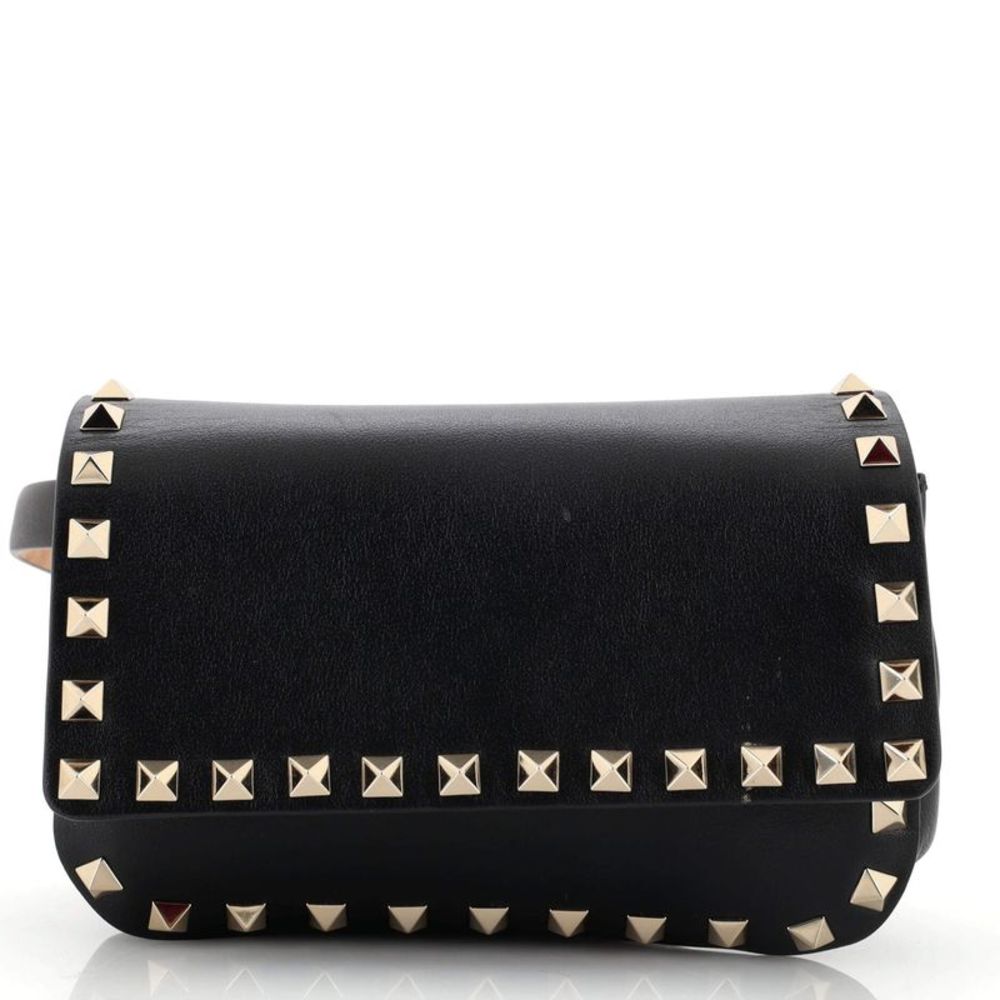 Valentino Garavani Rockstud Flap Belt Bag Leather Black